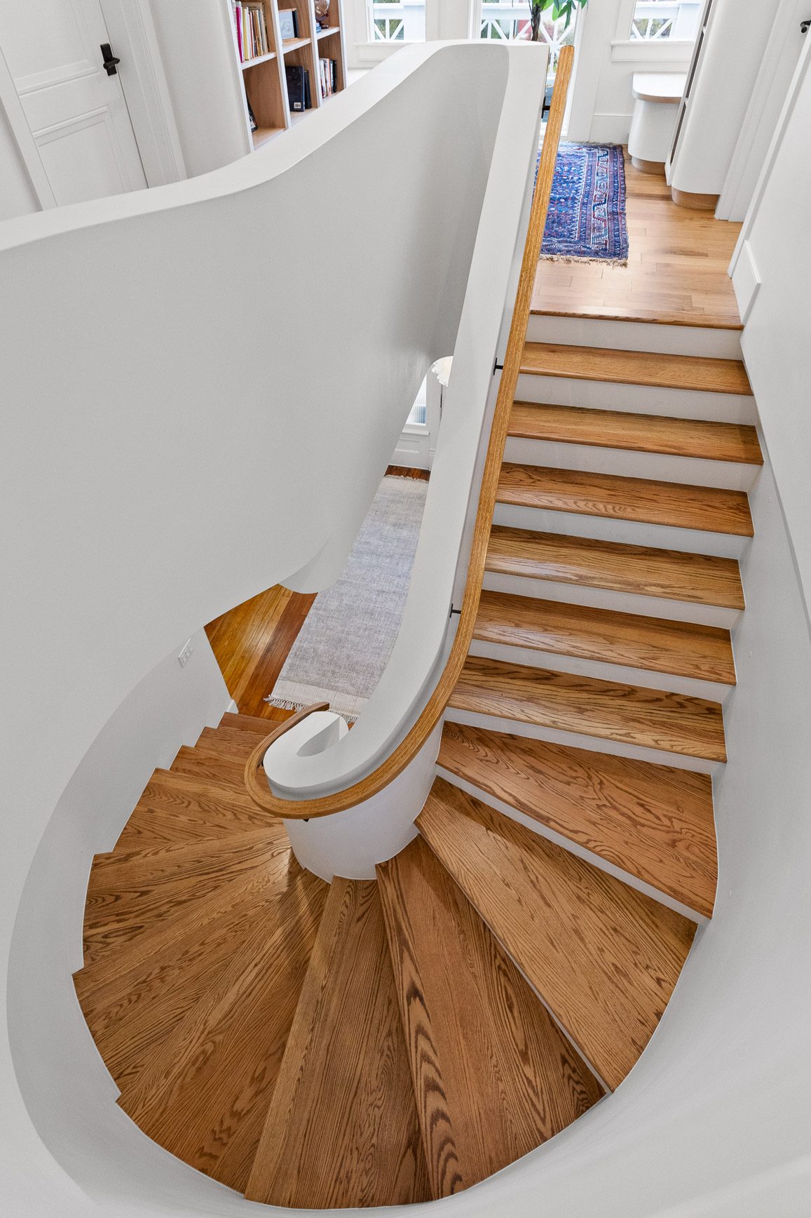 Grand custom staircase in a new build